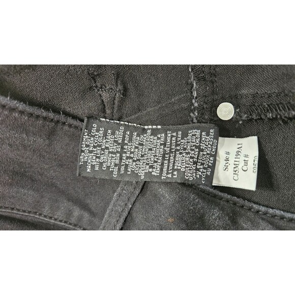 1822 Denim Black Five Pockets Straight Legs Button Pullover Men's Jeans Size 6 - Picture 4 of 10